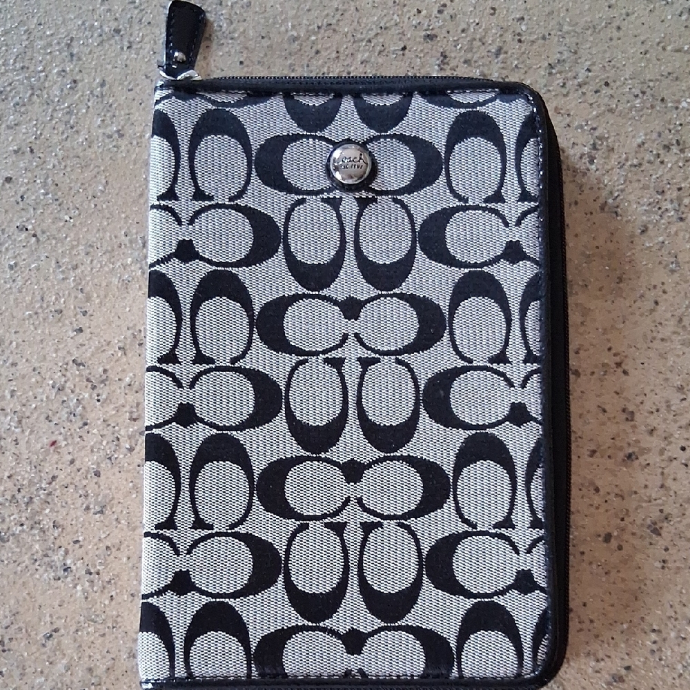 Coach Black and Gray Tablet Case
